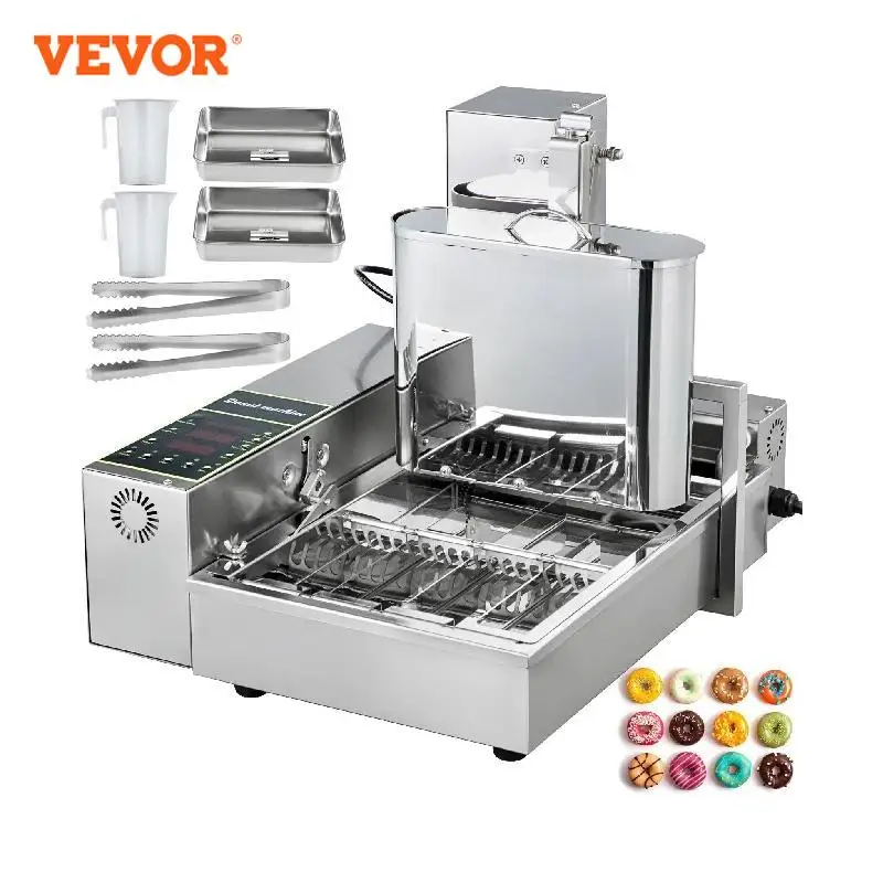 

VEVOR 4Rows Electric Donut Waffle Maker Fully Automatic Crepe Sandwich Fryer Machine Kitchen Cooking Appliance Commercial