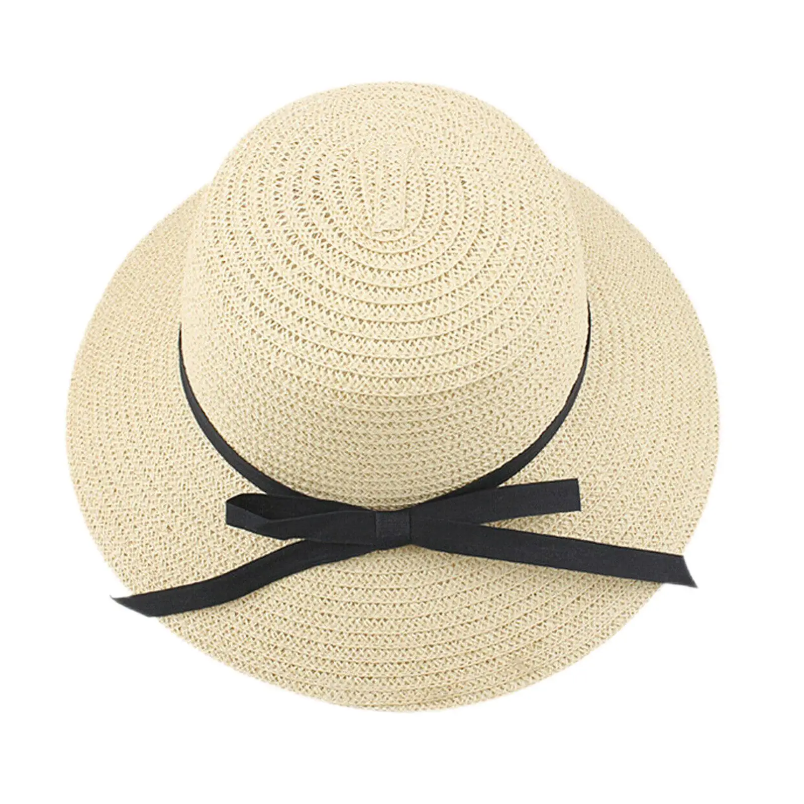 Summer Straw Hat Big Wide Brim Foldable Beach Sun Hat Straw Floppy Sun Block UV Protection Hat Ladies Outdoor Travel Straw Hat