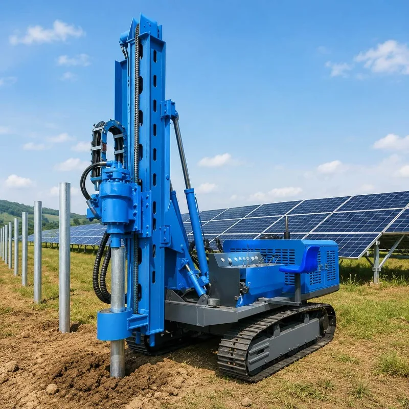 Crawler Solar Pile Driver Piling Rig Customized with Stable Operation on Rough Ground for Solar Rack Foundation Work