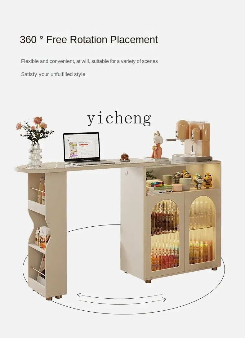 v9.10- Rock Slab Retractable Bar Partition Cabinet Integrated Household Partition Cabinet Living Room Multi-functional Locker