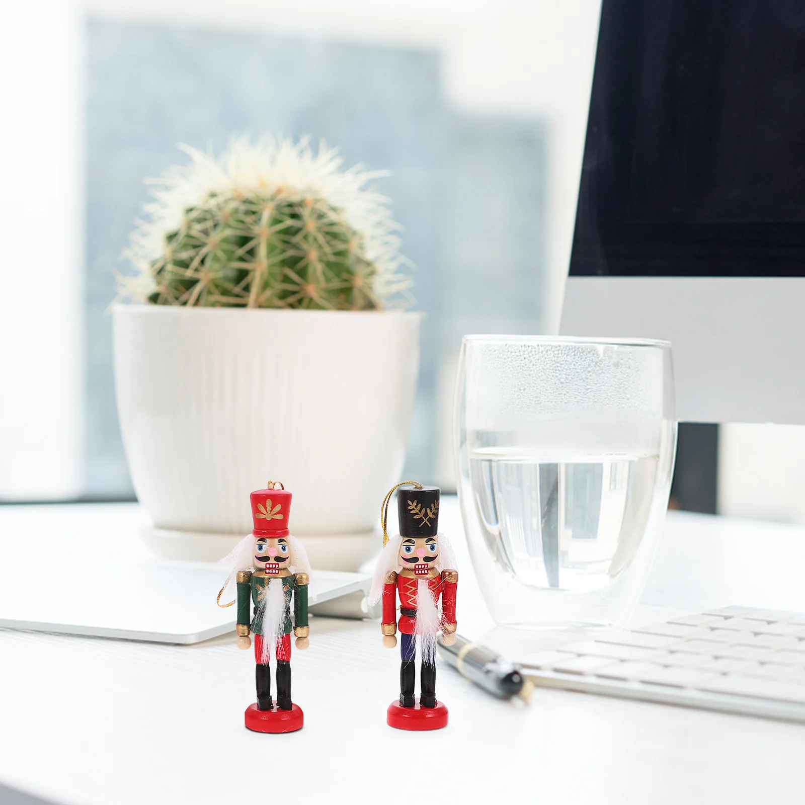 

6 Pcs Nutcracker Soldier Decoration Holiday Statue Craft Pendant Figures Figurine