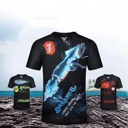 Short Sleeve Fishing Suit with Ice Silk, Quick Drying T-Shirt, Breathable Sun Protection, Lure Sea Fishing Clothes