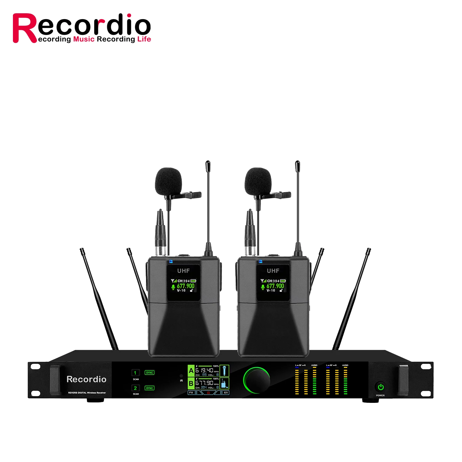 GAW-ST450 ميكروفون لاسلكي احترافي ثنائي القناة UHF بطول 150 مترًا مع ميكروفون أداء وظيفة EQ FX #6