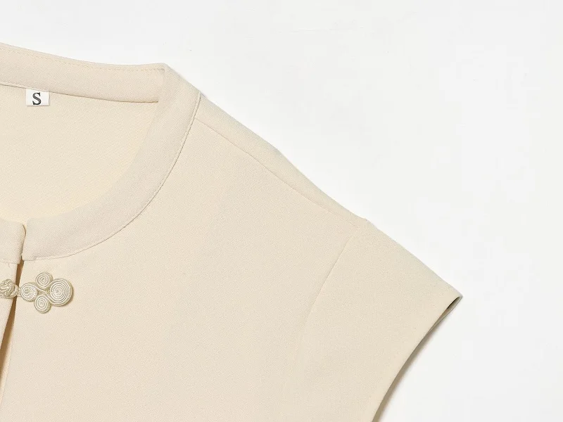 MUJER Tanktops mit chinesischem Knoten für Damen, Sommer, ärmelloses Weste-Top, Damen-Streetwear, Urlaubstop, Damen-Retro-Top, figurbetontes Top für Damen – Detail 6