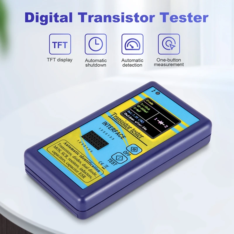 Transistor Tester,M328 Automatic Checker Detector Capacitor Tester For NPN PNP Diode Resistor Inductor Capacitance