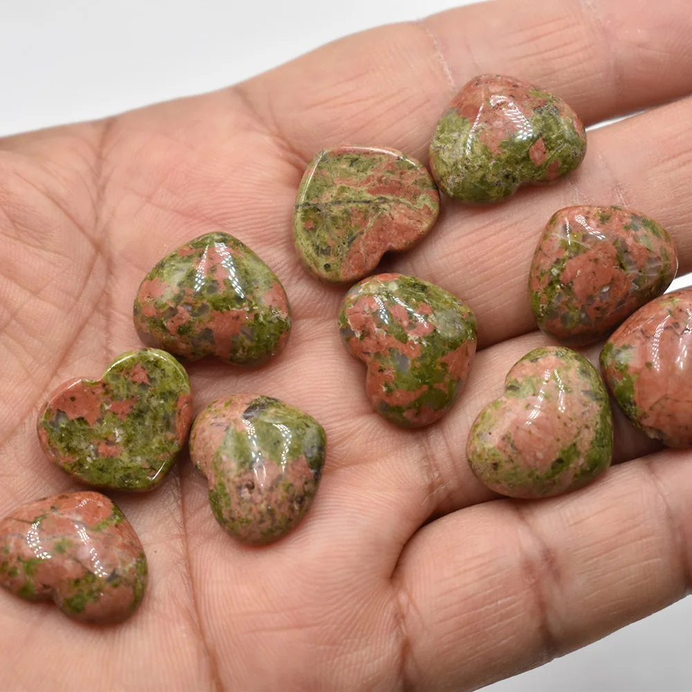 Großhandel 50 Stück/Lot Modische Natürliche Tigerauge-Stein-Rosenquarz-Mischung 15*18mm Herzförmige Cabochon-Perlen für Schmuckherstellung – Detail 6