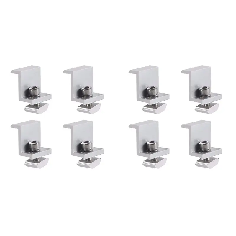 

【VALUE MONEY】8 Pieces Solar Module Holder End Clamp Kit, Solar Panel Edge Clamp Brackets, Solar End Clamp Adjustable Solar Panel