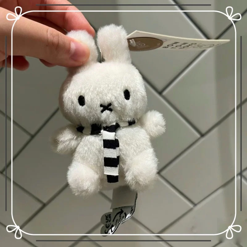 

Miffy Kawaii Black and White Striped Scarf Hanging Cute Doll Cute Mini Figure Doll Pendant Brithday Gift for Girls Boys