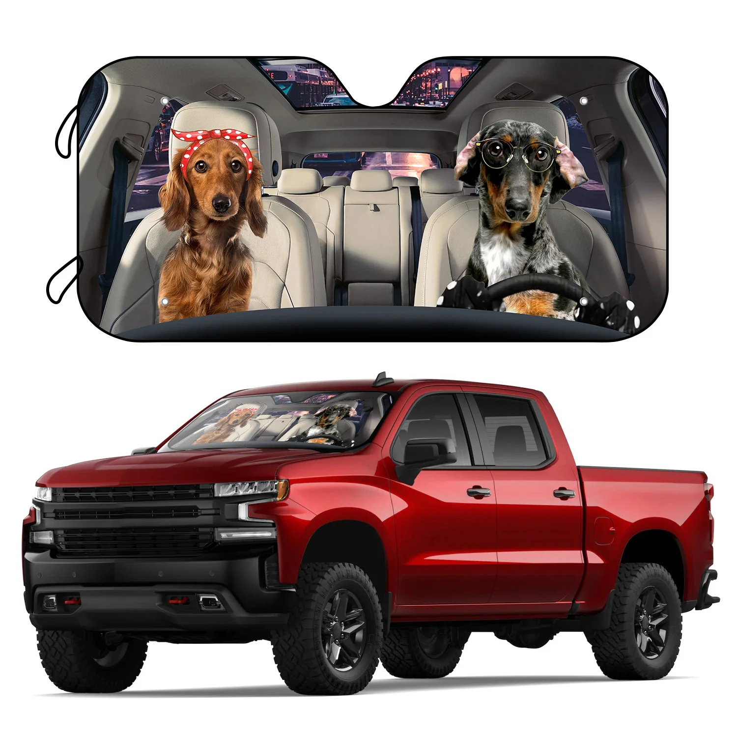 

Dog Foldable Sunshade Windshield Shield with 4 Free Suction Cups Dog Car Sun Shade for Front Windshield Animal Sun Visor Cover