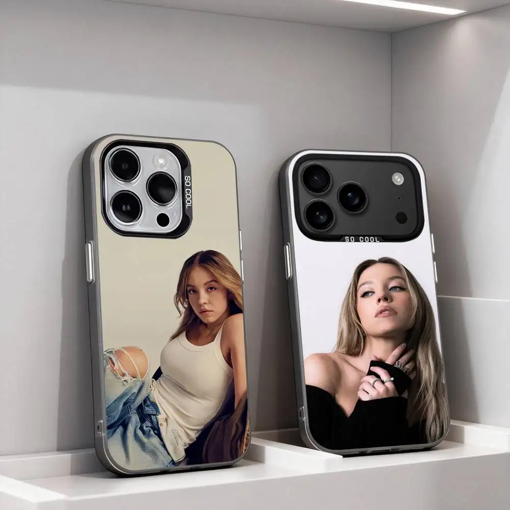 

S-Sydney Sweeney Actor Phone Case For iPhone 17,16,15,14,13,12,11,Pro,XS,Max,Plus,Mini,SE4,E IMD Matte Black