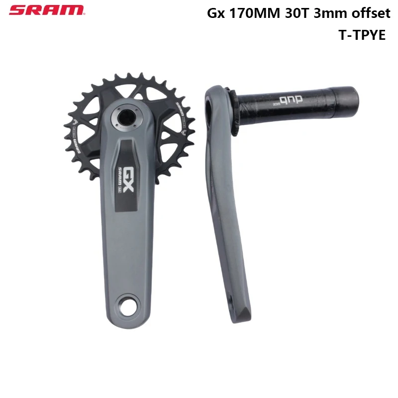 Sram GX T-TPYE Crankset DUB 170MM 30T Single Chainring 3MM Offset 12Speed Black For MTB Mountain Bike Chainwheel