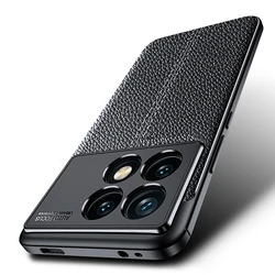 For Poco X6 Pro Case Cover Poco X6 Pro Capas New Shockproof Phone Bumper Back Armor TPU Soft Leather Fundas Xiaomi Poco X6 Pro