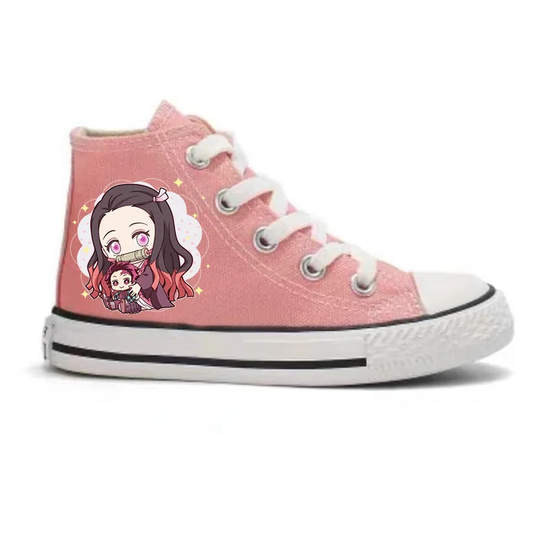 Demon Slayer Cartoon Anime Sneakers Kimetsu No Yaiba Tanjirou Nezuko Zenitsu Cosplay Casual High Top scarpa bambini regalo di compleanno