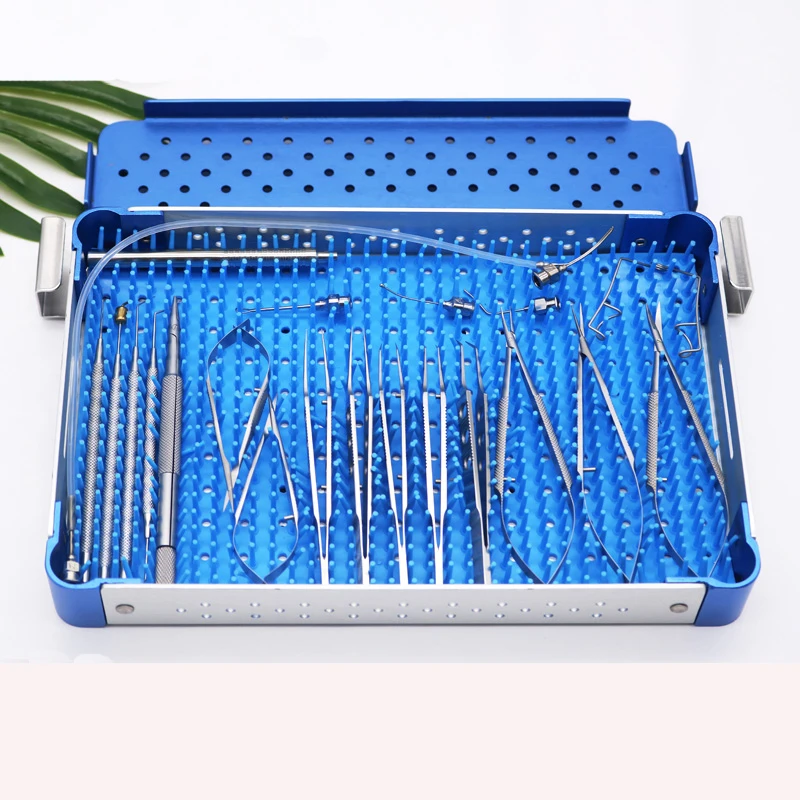 Ophthalmic microinstruments imported high-quality stainless steel titanium alloy 21 pieces of microinstruments set