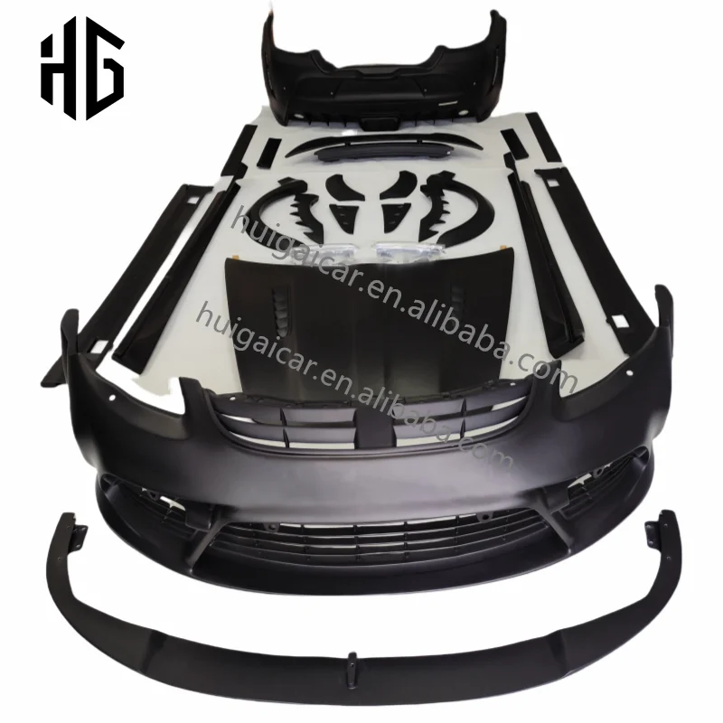 MSYスタイル 部分カーボンファイバー製 フロントリアバンパー（エキゾーストアセンブリ付き）サイドスカート ボディキット ポルシェ パナメーラ 970.1 970.2用