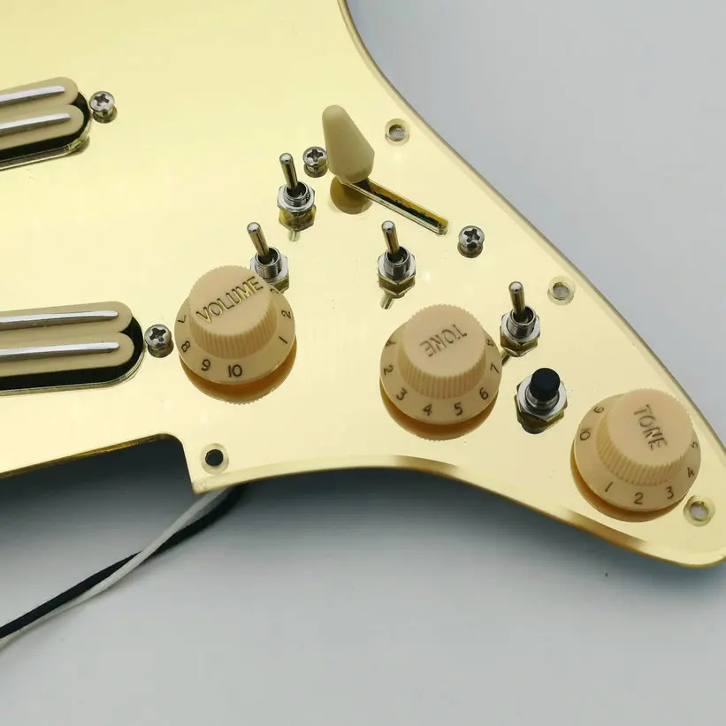 Golden mirror ST Guitar Pickups fully loaded pickguard Humbucker Pickups Multifunctional push-pull single cut switch