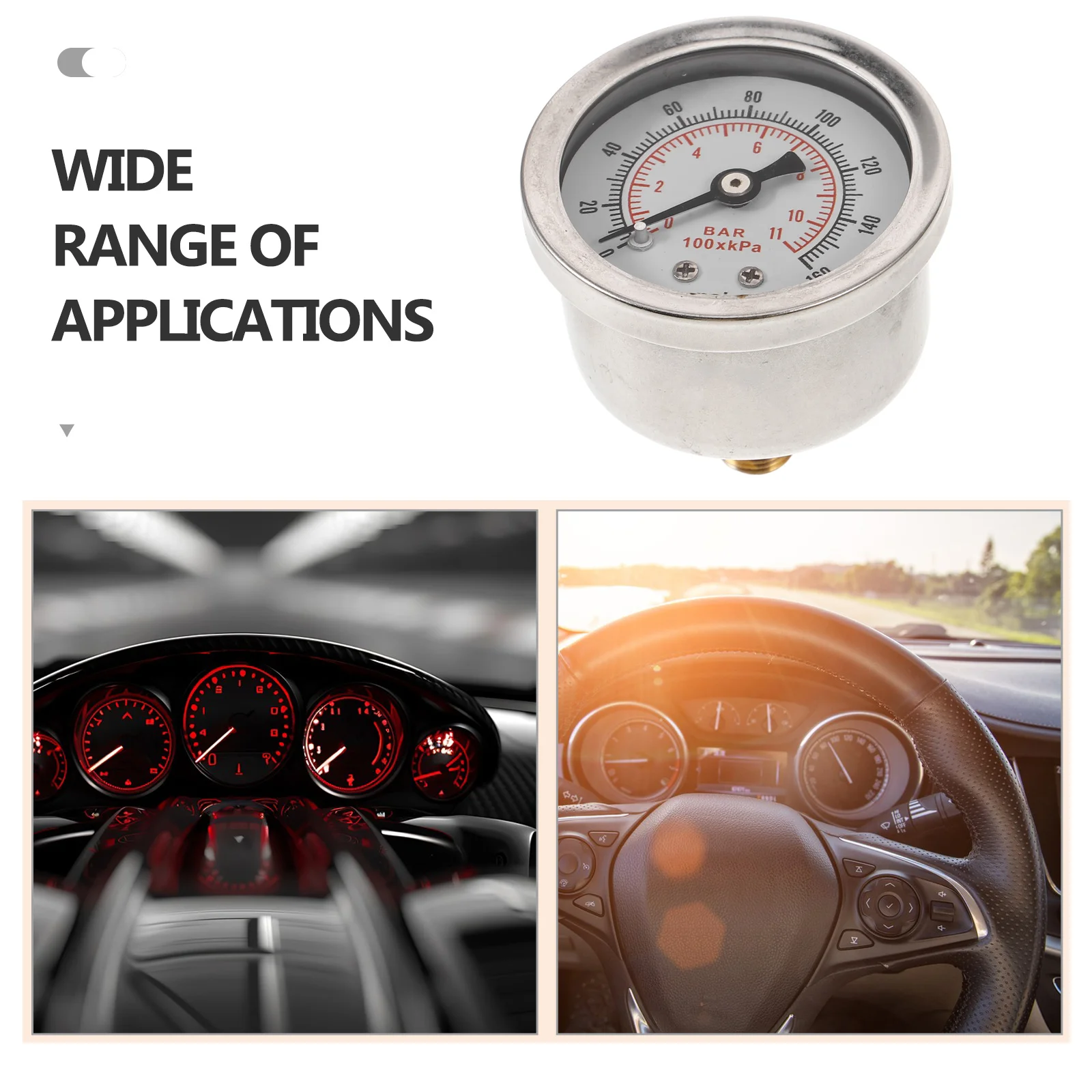 

Fuel Pressure Regulating Valve Oil Gauge Car Auto Replacement Automotive Alloy Silver Universal Fit for All Vehicle Models