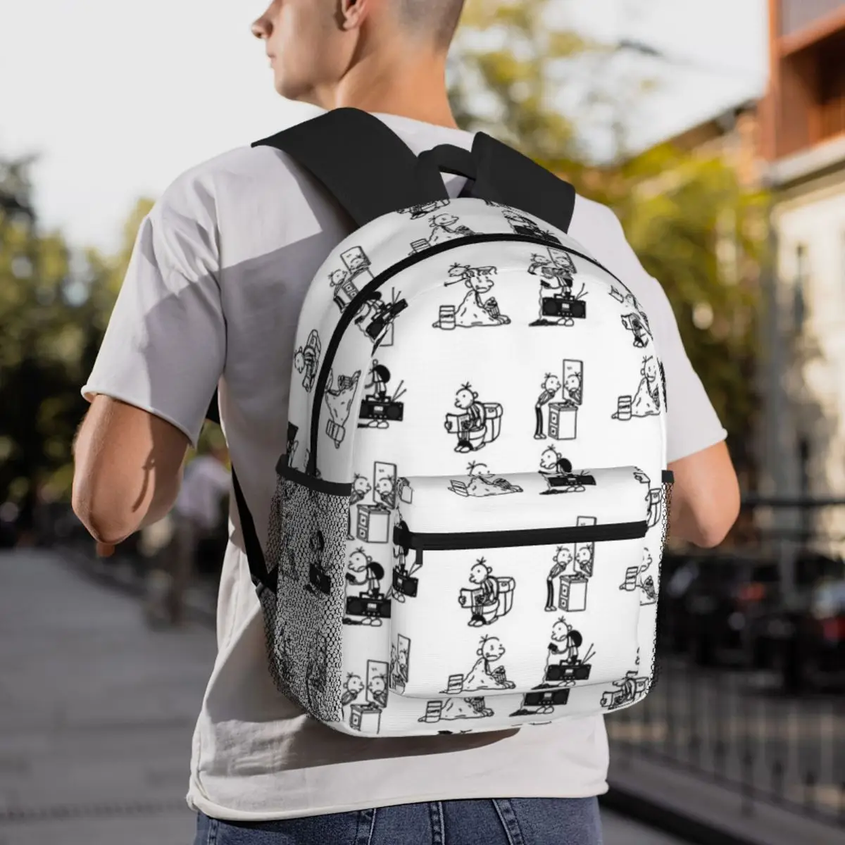 Wimpy Kid 4 States Of Greg Heffley Backpack Daypack Large Capacity Kids BookBag School Bag Shoulder Bags for Men Women