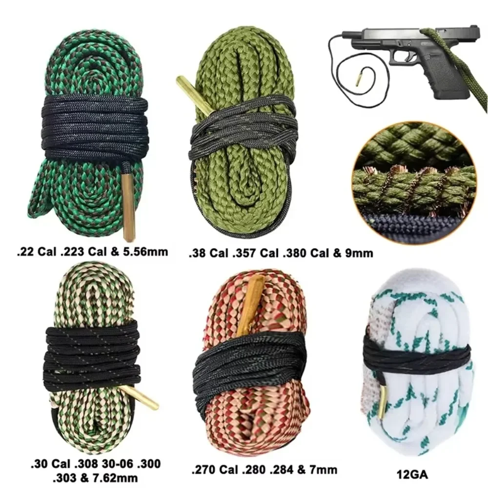 

1PC Gun Cleaning Kit Tool Rifle Barrel Calibre Rope 22 Cal.223 Cal.38 Cal& 5.56mm,7.62mm,12GA Airsoft Hunting Gun Barrel Cleaner