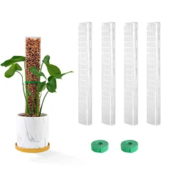 4 Pcs 15 Inch Plastic Moss Pole for Plants Monstera, 6×15'' Plant Poles for Climbing Plants, Plant Support for Indoor Plants Wor