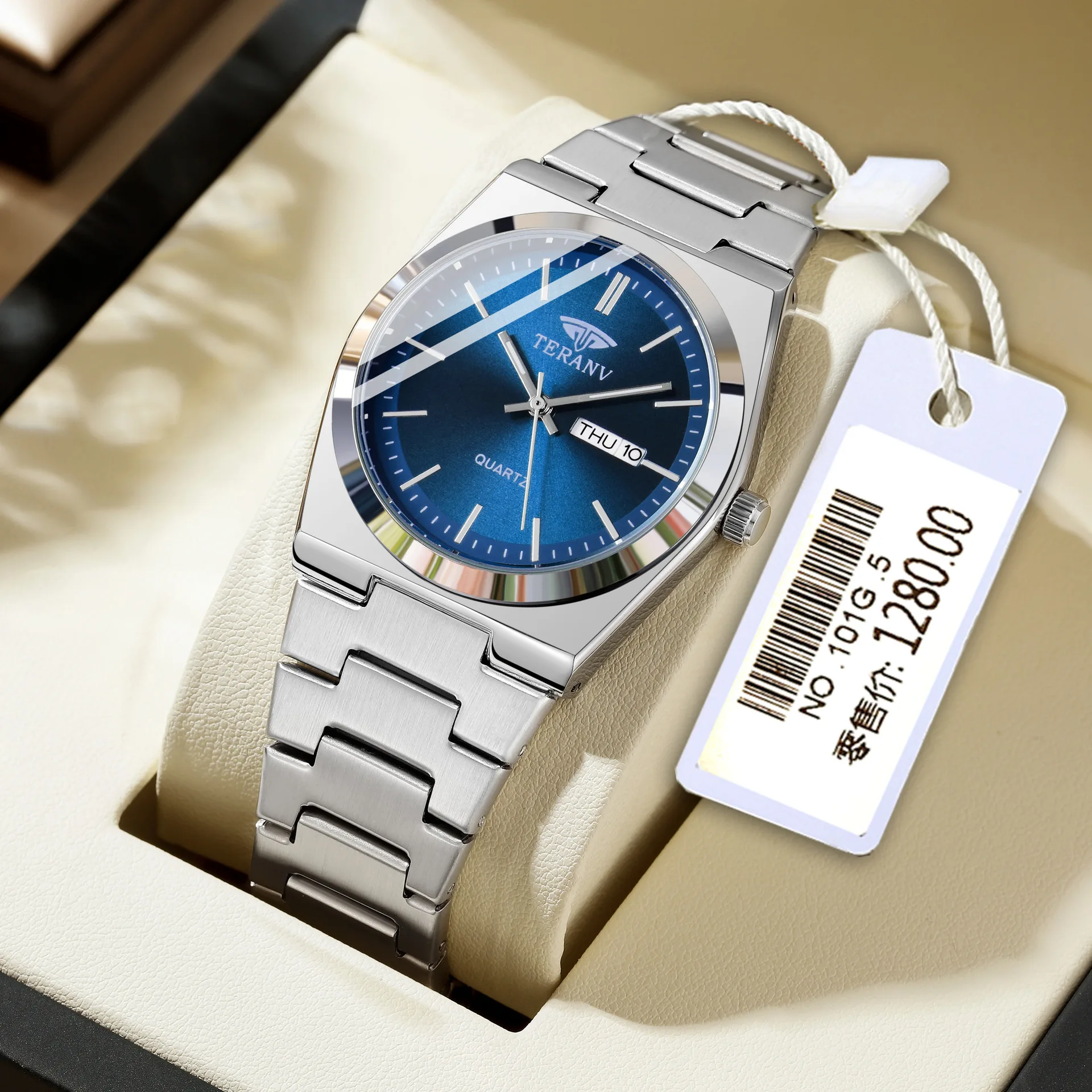 Ultra thin Stainless Steel Men's Watch Simple Business Trend Calendar Waterproof Male Fashion Quartz Clock Wristwatches Gift