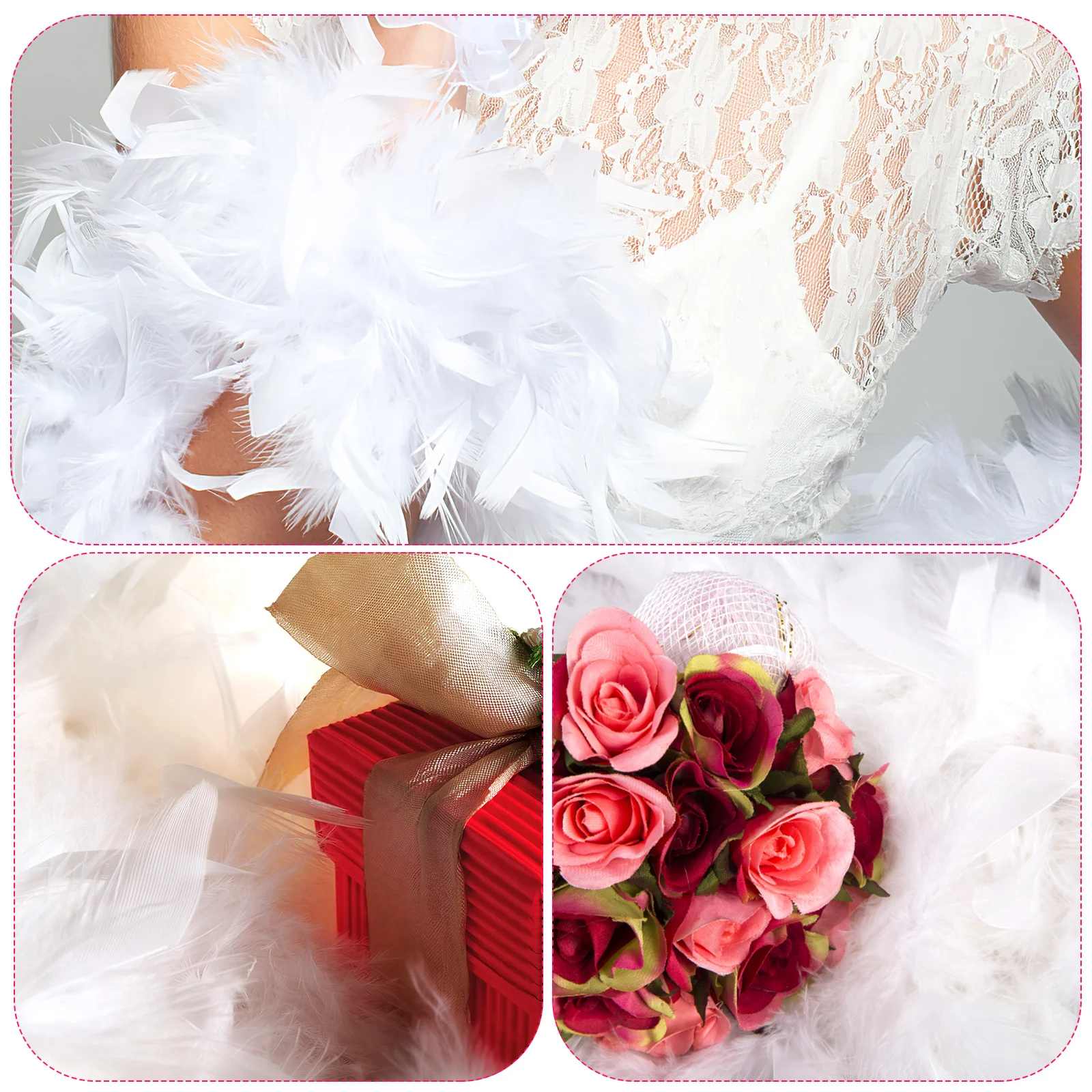 

White Lightweight Elegant Party Dress Up Accessory Wedding 1920s Costume White Boa 1920s Apparel Dress Up Boas