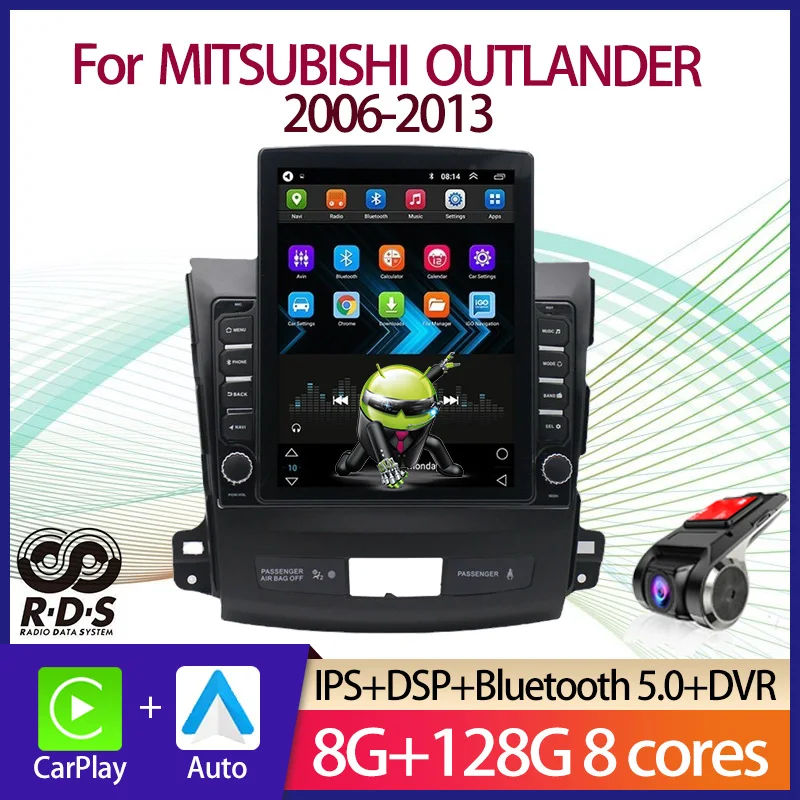 Android Car GPS Navigation For MITSUBISHI OUTLANDER 2006-2013 Tesla Style Auto Radio Stereo Multimedia Player With BT WiFi