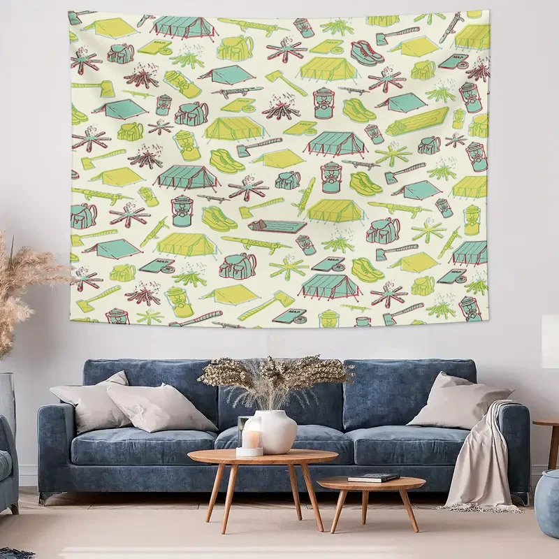 Bohemian Tapestry Wall Hanging Nature Forest Trees Pattern Aesthetic Room Decor Dorm Wall Art Hippie Home Decor Vintage Textile - view 4