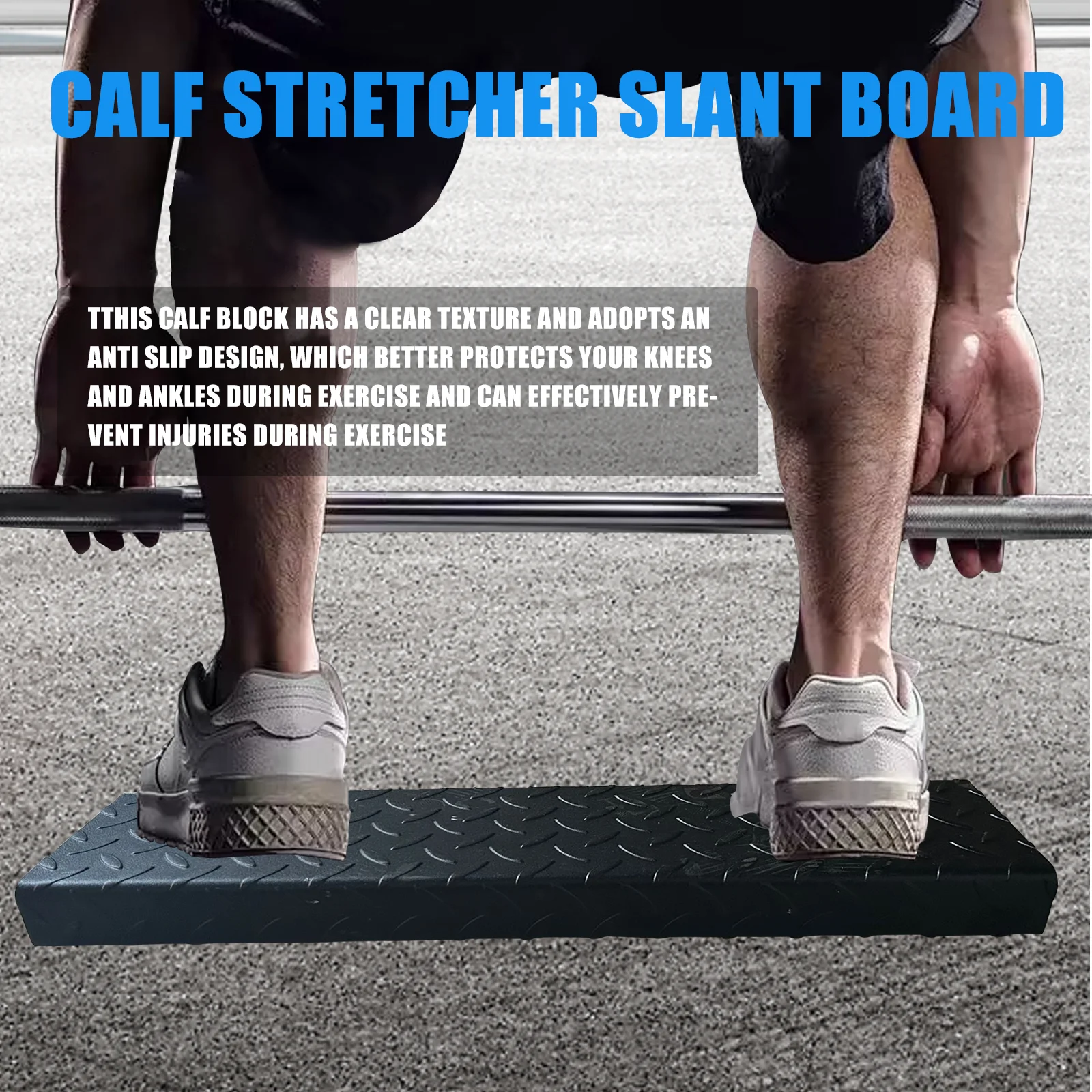 Home Gym Steel Calf Raise Bar Squats And Weightlifting Slant Board Foot Stretch Anti-Slip Solid Calf Workout Equipment Block