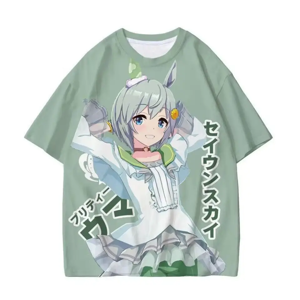 New Jockey Anime T-Shirt Top Y2k Top Men and Women Kawaii Graphic Digital Printing Oversized T Shirt Polyester Material Clothing