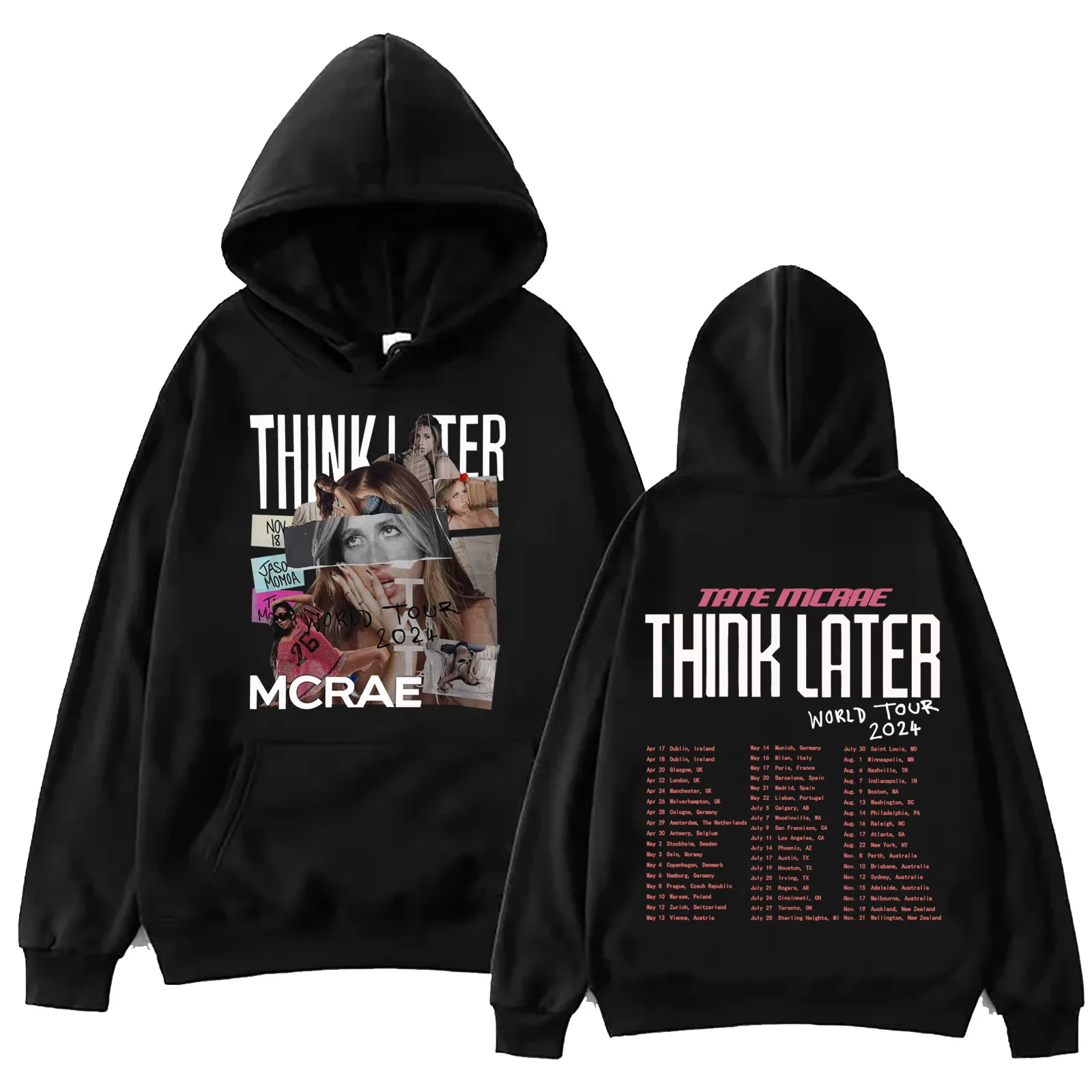 

Tate Mcrae The Think Later World Tour 2024 Tour Hoodie Harajuku Hip Hop Pullover Tops Sweatshirt Music Fans Gift