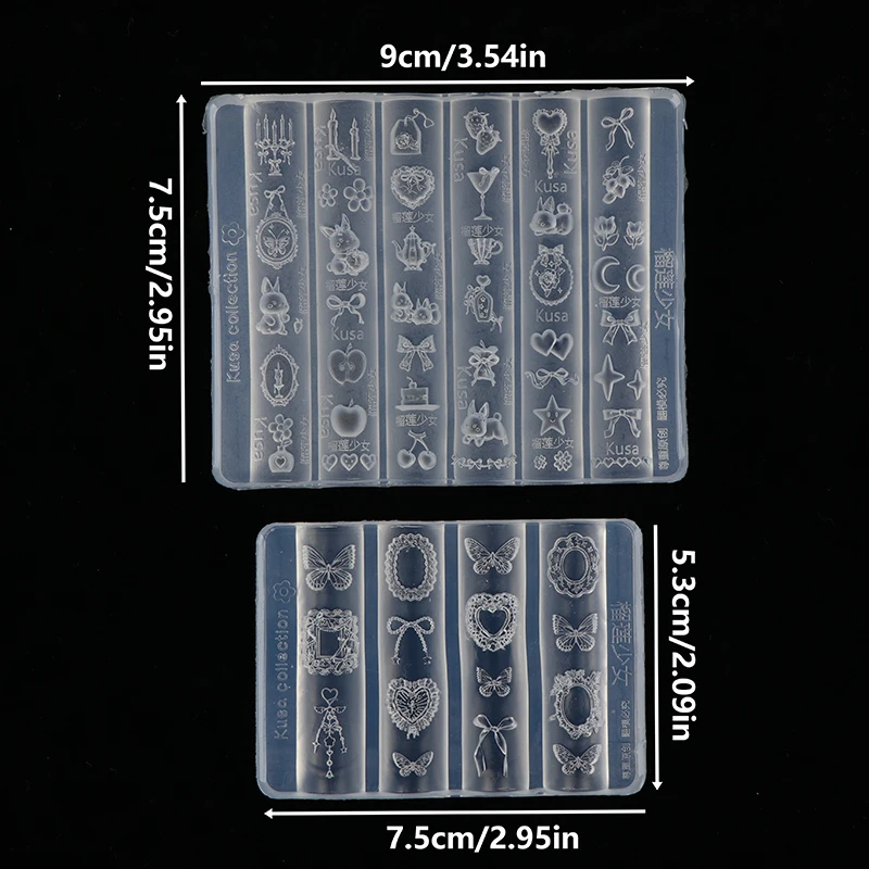 سيليكون مسمار الفن قالب الكرتون مقوس دانتيل أرنب لطيف شمعة القمر زهرة الفراولة مسمار الفن Diy بها بنفسك ثلاثية الأبعاد قالب الديكور أدوات تصميم