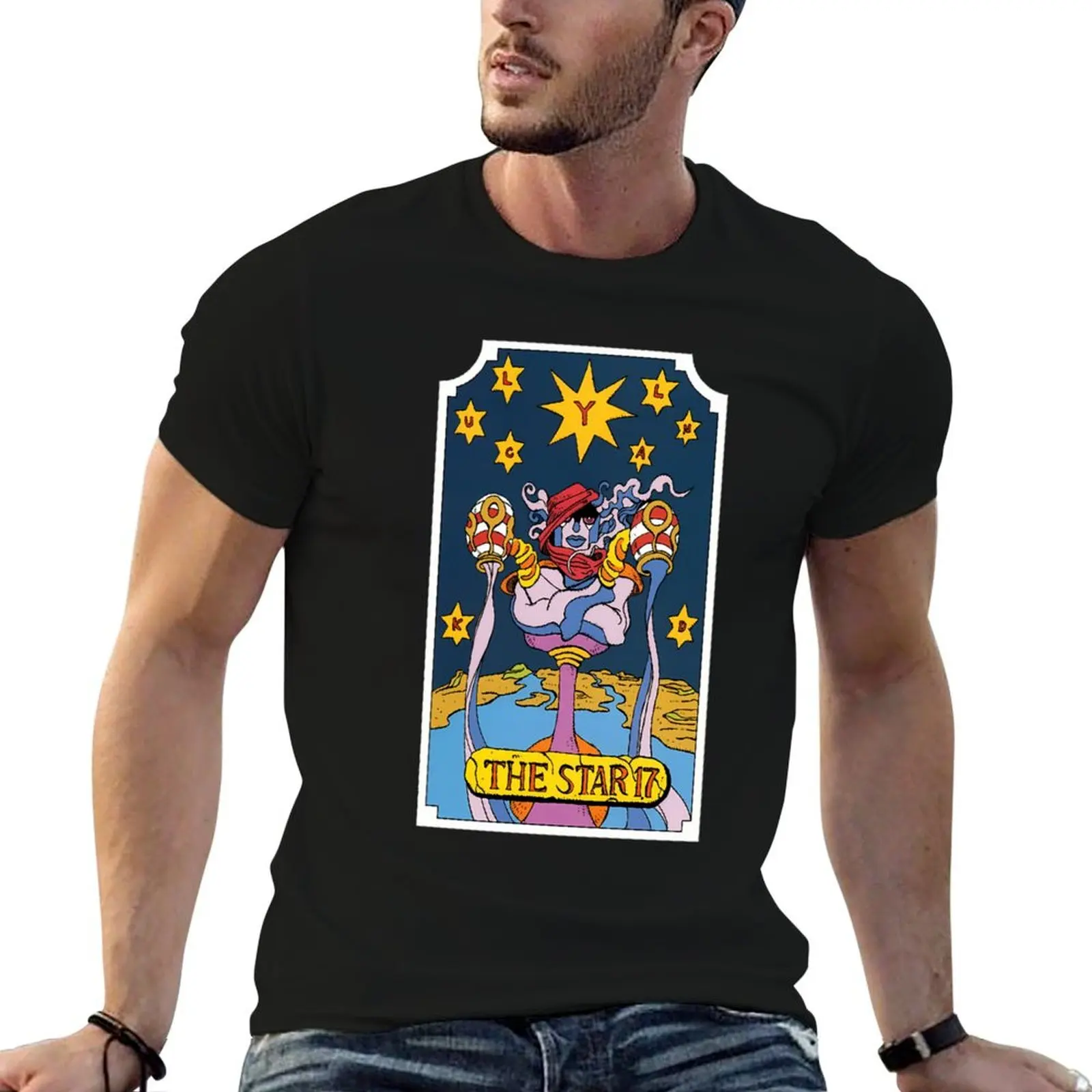 

JOJO TAROT - 17 THE STAR \t T-Shirt vintage graphic tee customs design your own designer t shirt men