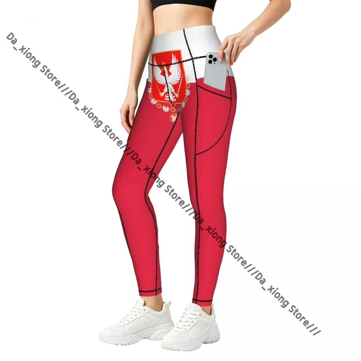 Flag Of The Kingdom Of Poland Yoga Pants Women Elastic Soft Gym Workout Trousers