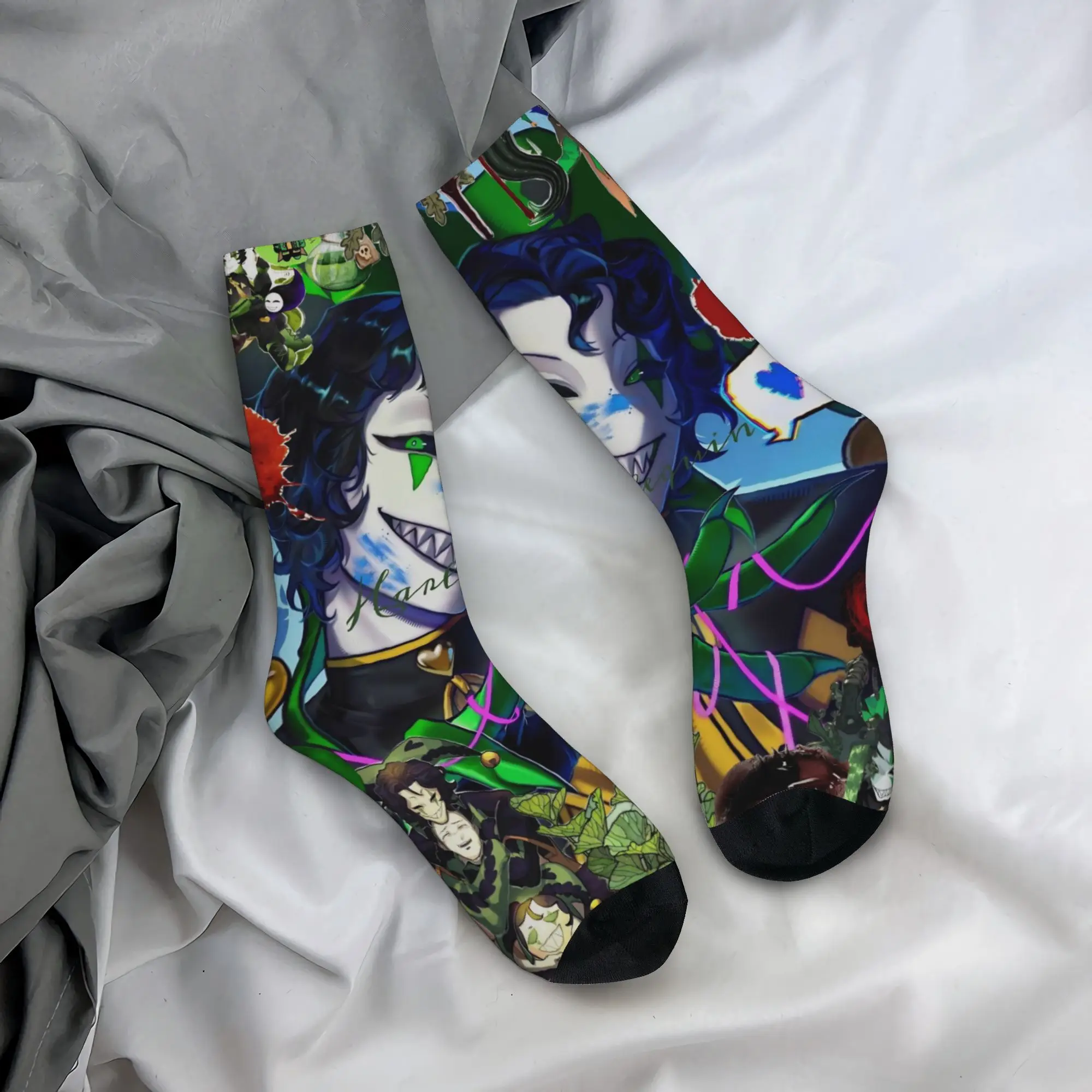 Retro The F-Freak Circus Harlequin Football Socks  Long Socks for Unisex Non-slip