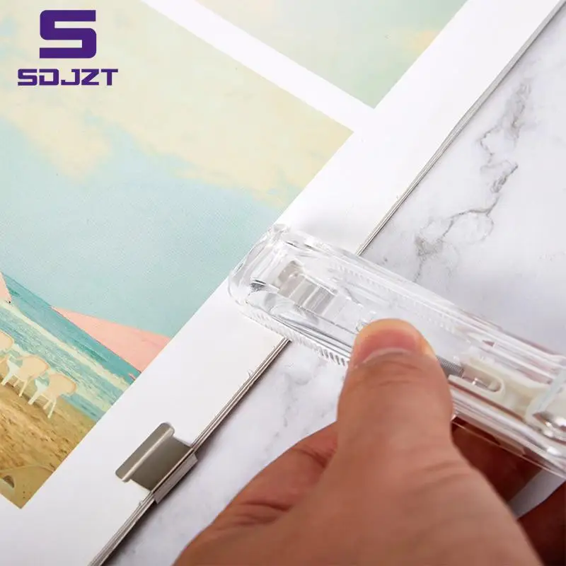 손 종이 클리퍼 금속 스테이플러 종이 클립 문서 바인딩 문구 사무용품, Papeterie de reliure de documents