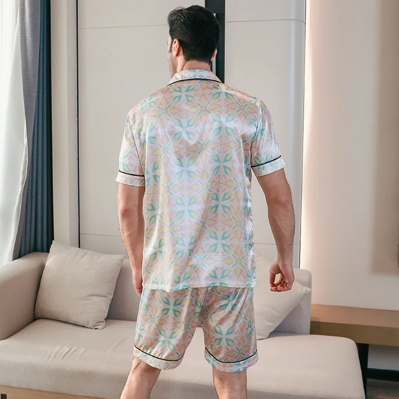 Herren pyjamas kurz ärmel ige Sommer Eis Seide Home Kleidung Herren Sommer lässig dünne Strickjacke kann als Set Home Kleidung getragen werden