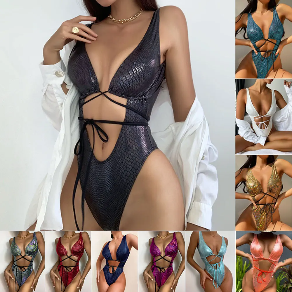 

2023 new bikini one-piece swimsuit fashion high quality sexy sleeveless swimsuit in stock