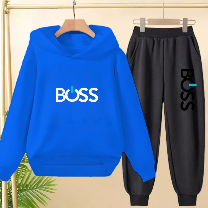 Cute Lettered Sweatshirts for Children Aged 3 to 12, and Hooded Sweatshirt Jackets for Boys and Girls in Black, Blue and Yellow