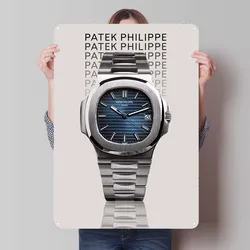 Patek Philippe Nautilus Tinplate Sign Watch Metal Poster Home Decoration Luxury Retro Metal Sign Plaque for Wall Art Decoration