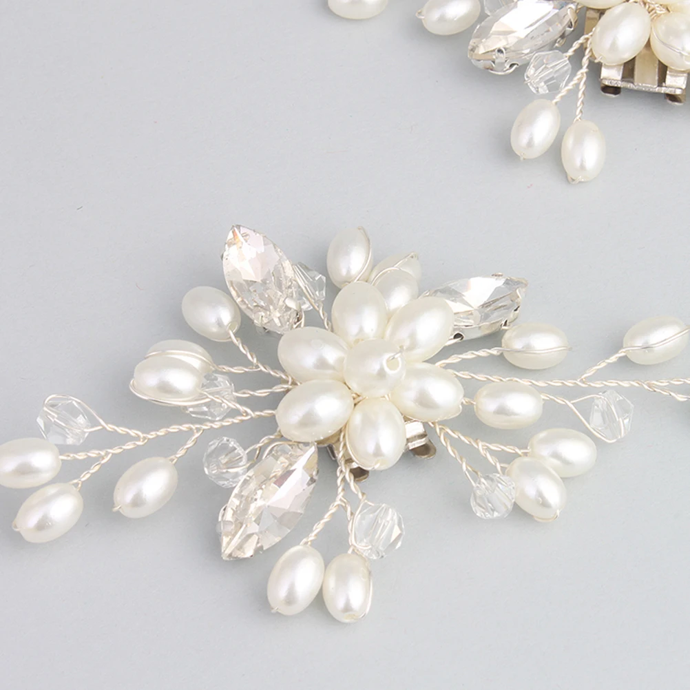 

Pearl Crystal Shoe Buckle Decorative Clips for Women Wedding Banquet Party Shoe Accessories Long Lasting Durable Use