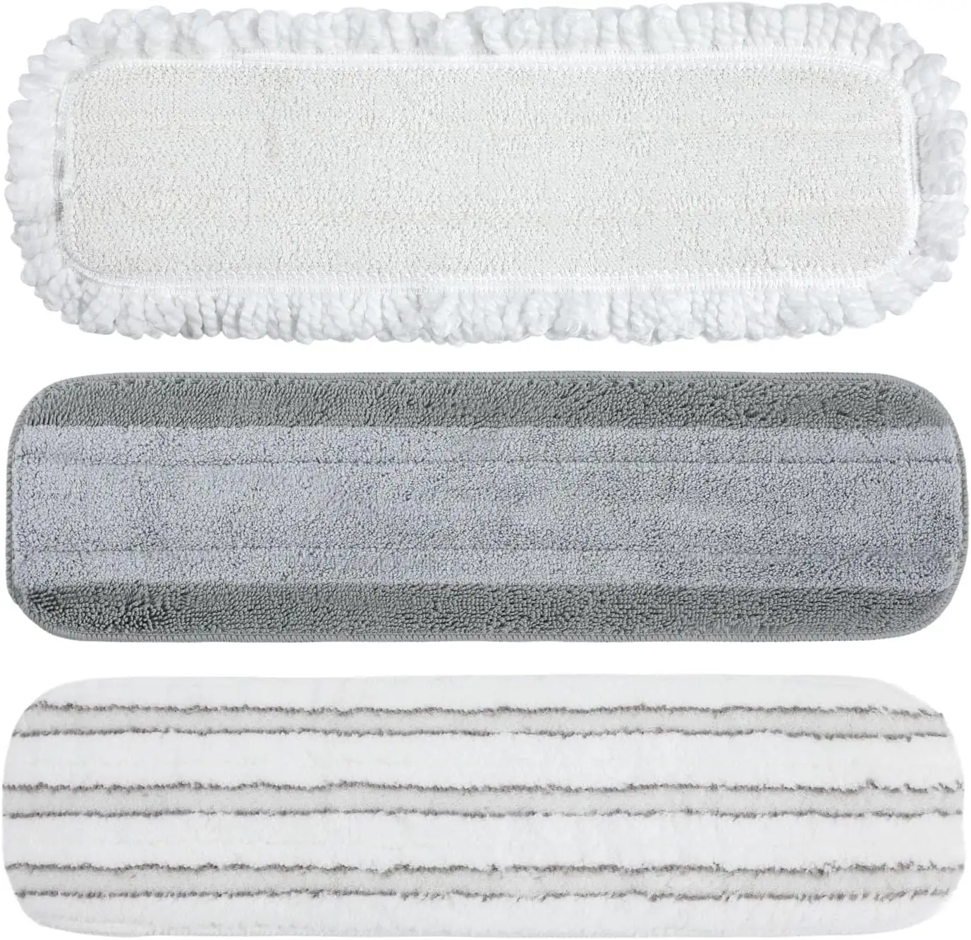 

All-in-One Mop Kit 3 Pack Refill Microfiber Pads, 1 ea. of The Clean+Dust, Clean+Polish and Wet+Dry Pads