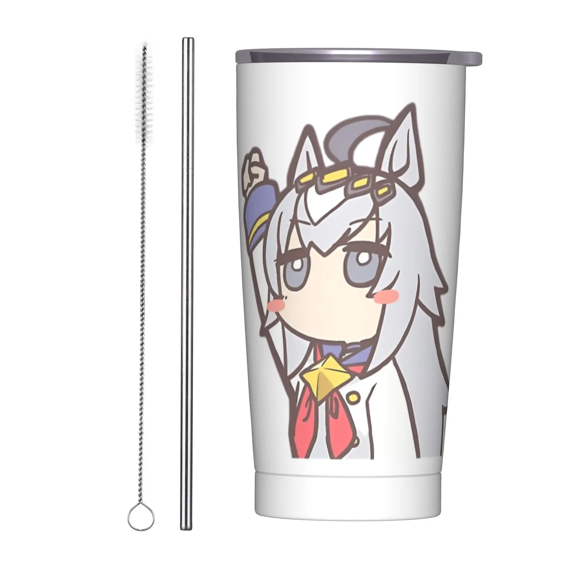 Stainless Steel Tumbler Chibi Oguri Cap Umamusume Thermal Mug  Heat Preservation Cold Drink Car Mugs Driving Water Bottle