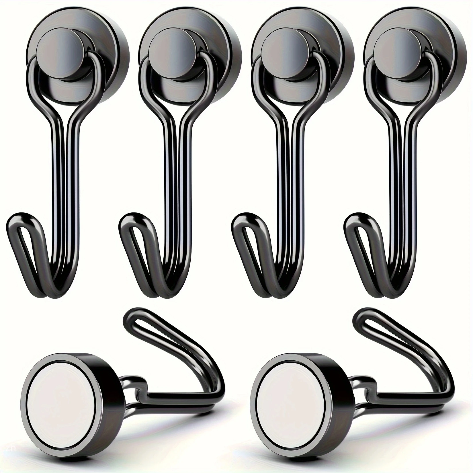 3/6/12/20Pcs Black Magnetic Hooks Cruis Heavy Duty Magnetic Hangers, Extra Strong Magnets with Hook for Hanging, Resistant Base