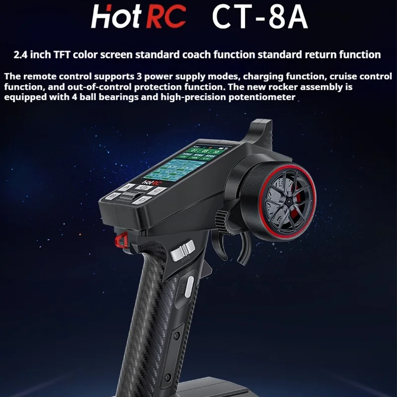 Hotrc-Ct-8aカラースクリーンリモートコントロール,8チャンネルワイヤレスシステム送信機,rc車両モデル,船のタンクハイブリッド制御