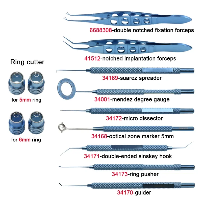 

Titanium Alloy Corneal Ring Set Double Head Sinskey Hook Eyelid Tool Ophthalmic Instrument