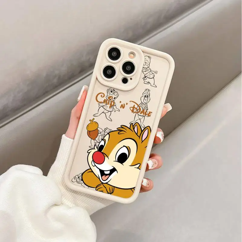 Case For Apple iPhone 11 15 Pro Max 14 Plus 13 12 Shockproof Protective Funda Silicone Phone Cover Disney Chip \'N\' Dale Cartoon