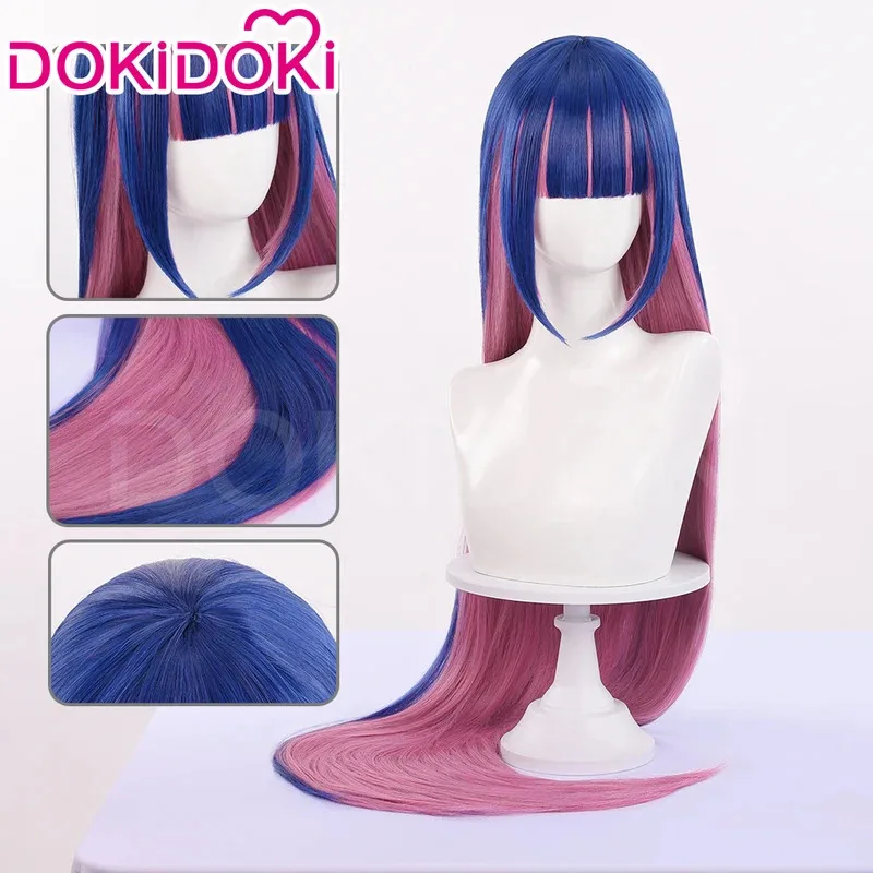 

IN STOCK Stockingg Anime Wig DokiDoki Cosplay Women 120cm Purple Pink Long Hair Cosplay Free Wig Cap