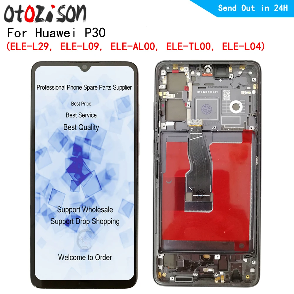 P30 OLED Display For Huawei P30 LCD With Frame ELE-L29/L09/AL00/TL00/L04 LCD Screen Touch Digitizer Assembly Replacement