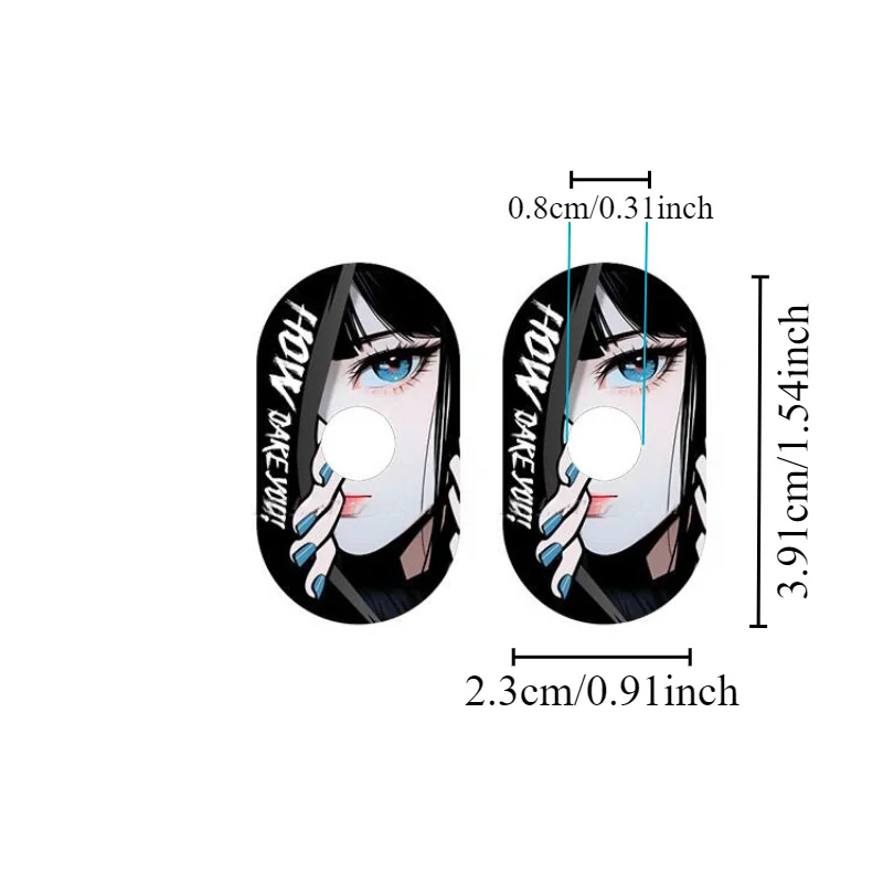 قطعتان من ملصق تزيين فم عجلة الدراجة PET، ملصق صمام هواء مقاوم للماء، مناسب للدراجات الجبلية والطرق السريعة